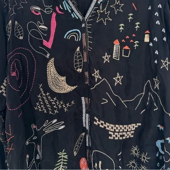 Johnny Was Biya Picassa heavily embroidered blouse NWT RARE - Picture 4 of 10